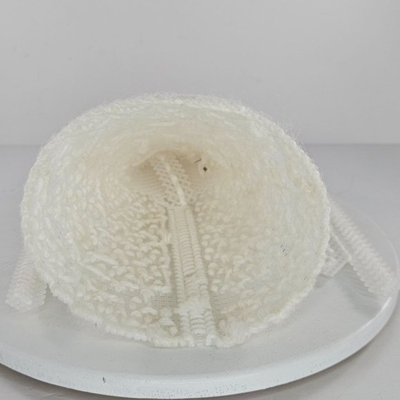 Christmas Tree Topper Angel Needlepoint Table Decor Handmade Pearls Vintage - Picture 8 of 8